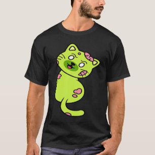 Camiseta Pose Gato Louco Zumbi Horror Animal Monstro Hallow
