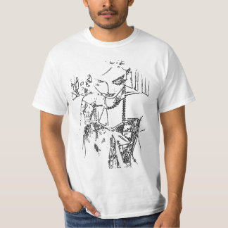 Camiseta pose sexy preta e branca esboço impressão para cam