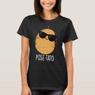 Camiseta Pose-tato Batata Engraçada Piada Fundo Escuro