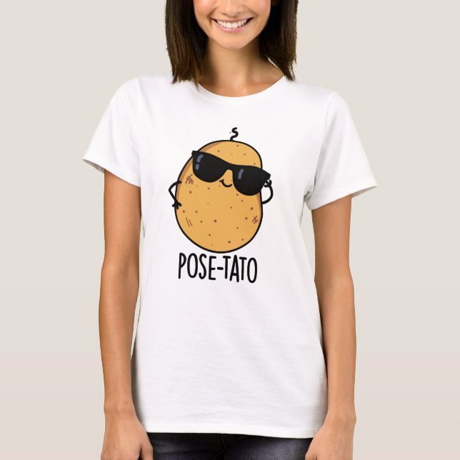 Camiseta Pose-tato Brincadeira Engraçada de Batata  (Frente)