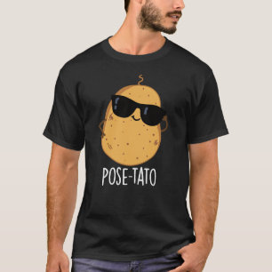 Camiseta Pose-tato Piada de Batata Engraçada Fundo Escuro