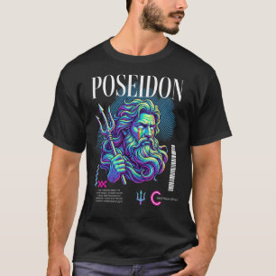 Camiseta Poseidon Deus Neon – Arte de Design de Streetwear