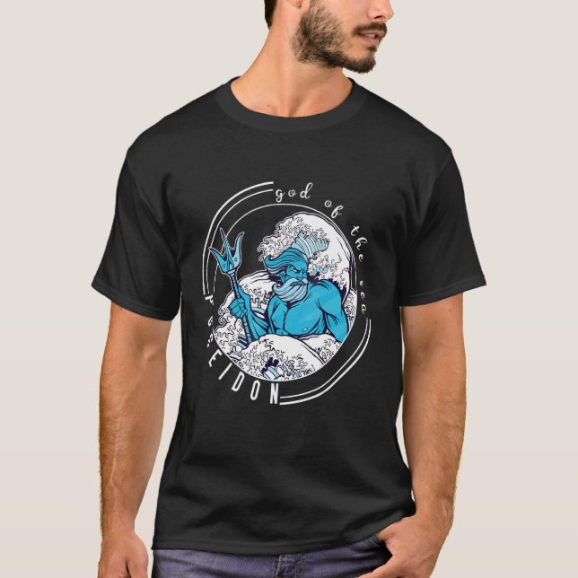 Camiseta Poseidon Grego Deus Herói Formação de Deus do mar (Frente)