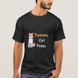 Camiseta Poses de Gato Dinâmico   Cat Lover Arte Minimalist