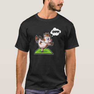 Camiseta Poses de Ioga de Bezerro de Vaca Esporte Ginástica