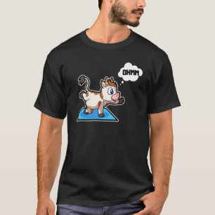 Camiseta Poses de Ioga de Bezerro de Vaca Esporte Ginástica