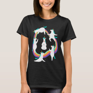 Camiseta Poses de Saudação ao Sol de Yoga de Unicórnio Meme