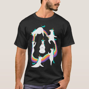 Camiseta Poses de Saudação ao Sol de Yoga de Unicórnio Meme