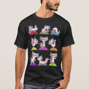 Camiseta Poses de Yoga Axolotl Esporte Ginástica Ohm Batime