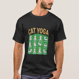 Camiseta Poses de Yoga com Gatos Gatos Praticando Mindfulne