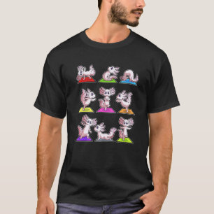Camiseta Poses de Yoga de Axolote Esporte Ginástica Ohm Bat