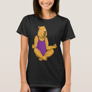 Camiseta Poses de Yoga de Capivara exercícios de treino de