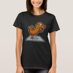 Camiseta Poses de Yoga de Dachshund Esporte Ginástica Ohmmm