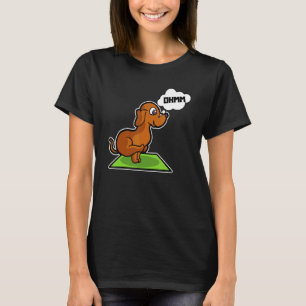 Camiseta Poses de Yoga de Dachshund Esporte Ginástica Ohmmm