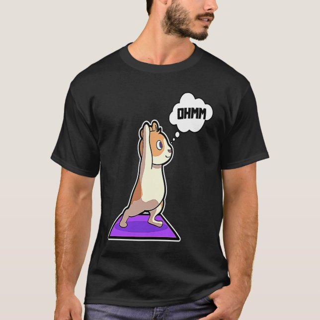Camiseta Poses de Yoga de Hamster Esporte Ginástica Ohm Bat (Frente)