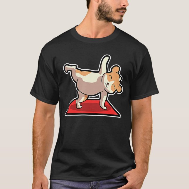 Camiseta Poses de Yoga de Hamster Esporte Ginástica Ohm Bat (Frente)