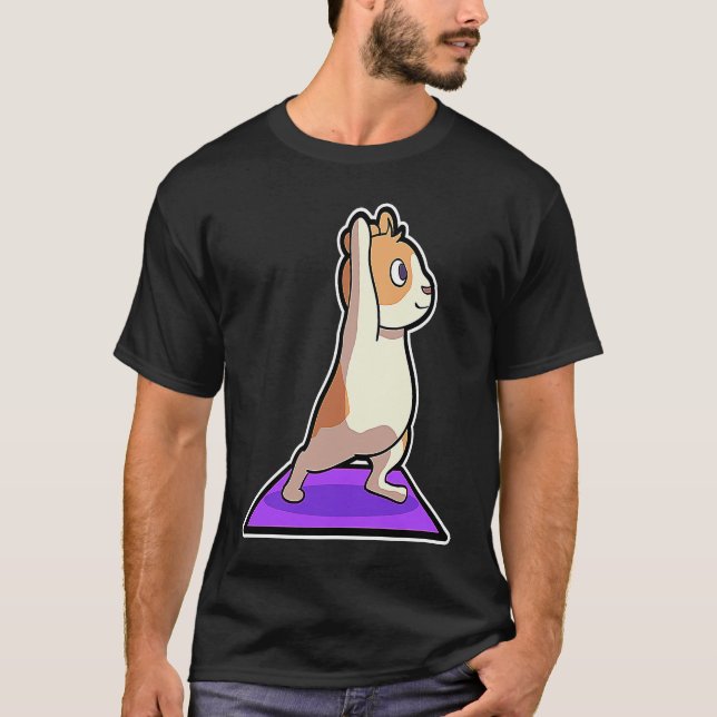 Camiseta Poses de Yoga de Hamster Esporte Ginástica Ohm Bat (Frente)