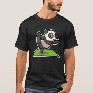 Camiseta Poses de Yoga de Panda Esporte Ginástica Ohmmm Bat