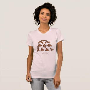 Camiseta Poses de Yoga de Pão de Mel