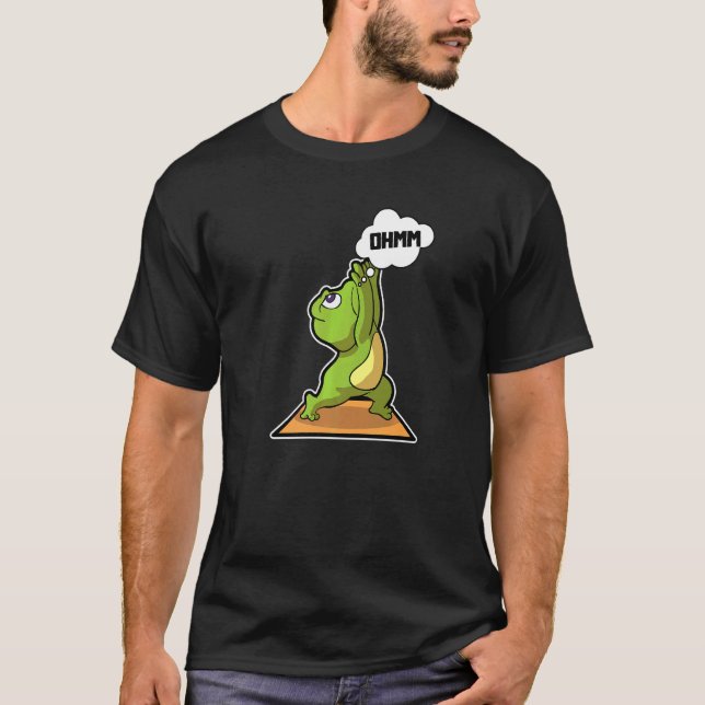 Camiseta Poses de Yoga de Sapo Sapo Esportes Ginástica Ohm  (Frente)