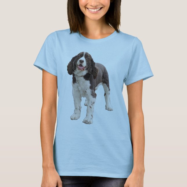 Camiseta Posição do Spaniel de Springer (Frente)