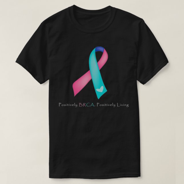 Camiseta Positivamente BRCA, vivendo positivamente (Frente do Design)