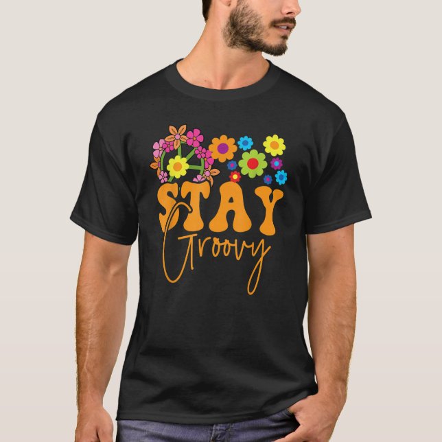 Camiseta Positive Mind Happy Life Retro Sunflower Hippie St (Frente)