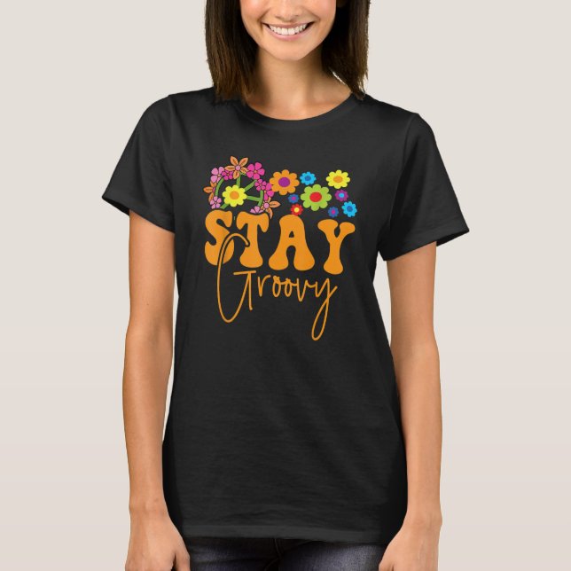 Camiseta Positive Mind Happy Life Retro Sunflower Hippie St (Frente)