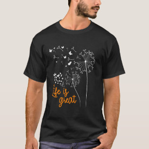 Camiseta Positividade A VIDA É ÓTIMA Dente-de-leão Dente-de