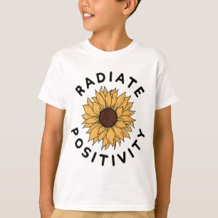 Camiseta Positividade Mensagem Positiva de Girassol Kindne
