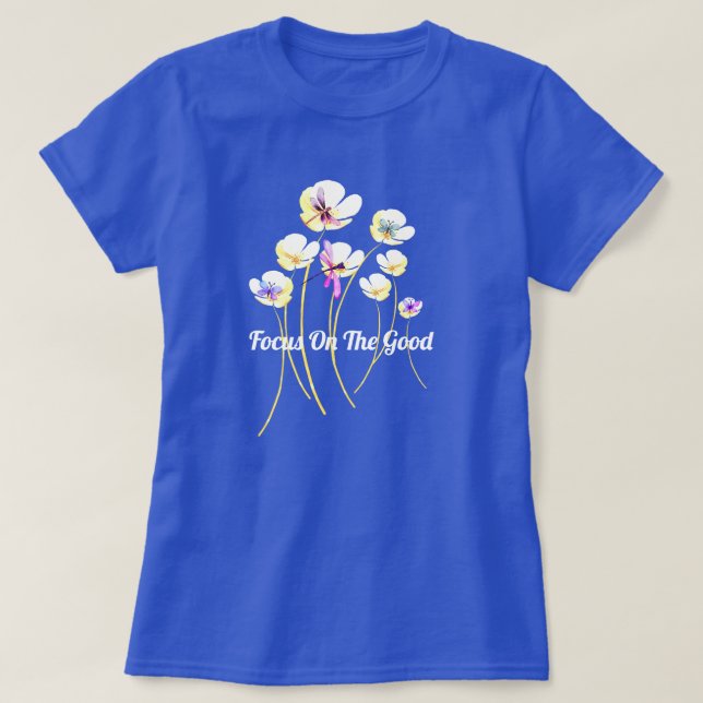 Camiseta Positivity Blooms (Frente do Design)