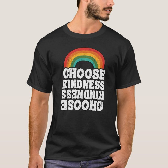 Camiseta Positivo Anti-Bullying Rainbow Peace Hippie Escolh (Frente)