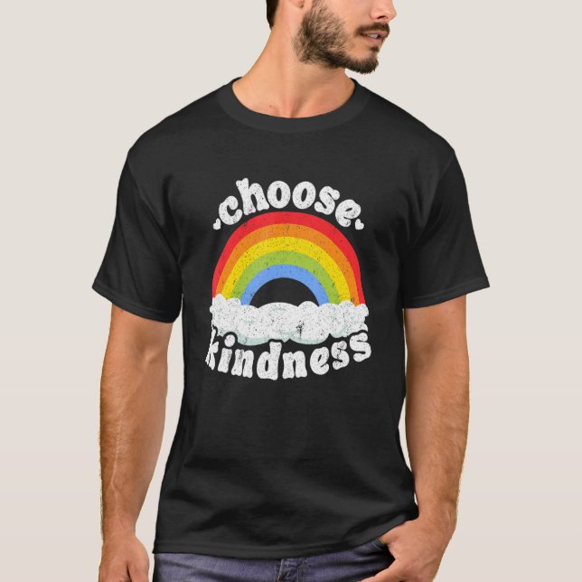 Camiseta Positivo Anti-Bullying Rainbow Peace Hippie Escolh (Frente)