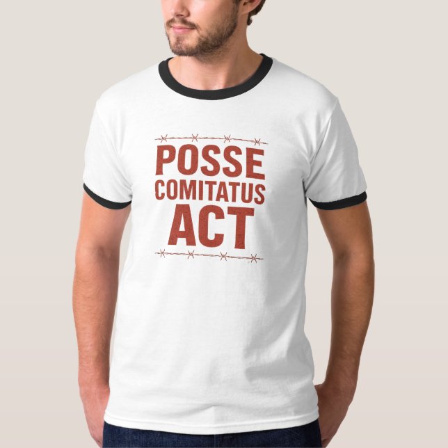 Camiseta Posse Comitatus Act Distress Barbed Wire Design (Frente)