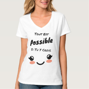 Camiseta "Possível" T-Shirt de Motivation Personnelle