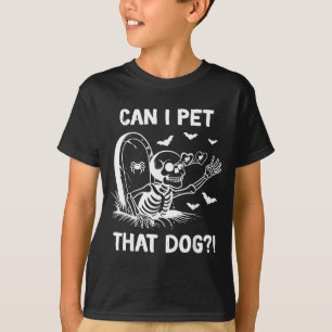 Camiseta Posso Acariciar Esse Esqueleto de Halloween do Cac