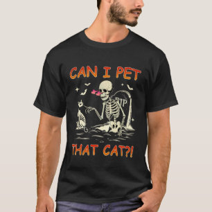 Camiseta Posso Acariciar Esse Gato Esqueleto Engraçado Aman