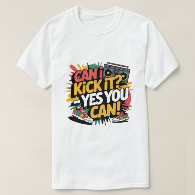 Camiseta Posso Chutar Sim Você Pode Camiseta, Gráfico de Hi (Frente do Design)