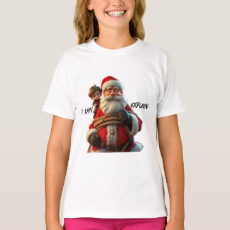 Camiseta Posso Explicar, Cartoon Papai Noel E Little Boy