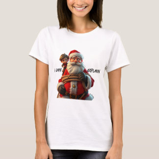 Camiseta Posso Explicar, Cartoon Papai Noel E Little Boy