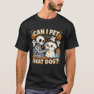 Camiseta Posso Fazer Carinho Nesse Cachorro Esqueleto Diver