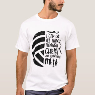 Camiseta Posso Fazer Coisas Através Do Cristã De Voleibol D