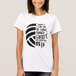 Camiseta Posso Fazer Coisas Através Do Cristã De Voleibol D