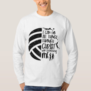 Camiseta Posso Fazer Coisas Através Do Cristã De Voleibol D