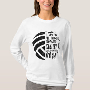 Camiseta Posso Fazer Coisas Através Do Cristã De Voleibol D