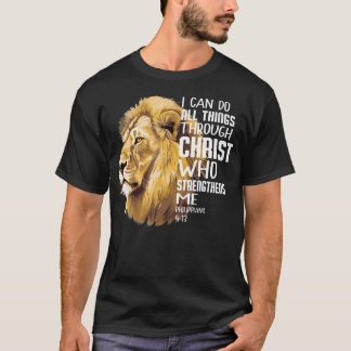 Camiseta Posso fazer todas as coisas através de Cristo Leão