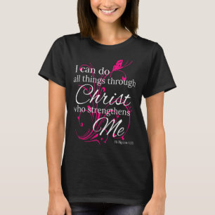 Camiseta Posso fazer tudo através da Arte de Borboleta Cris