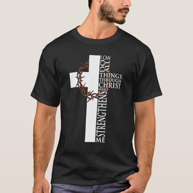 Camiseta Posso Fazer Tudo Através De Cristos Que Se Fortale (Frente)