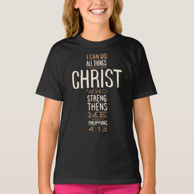 Camiseta Posso Fazer Tudo Pela Bíblia Cristo Versa (Frente)