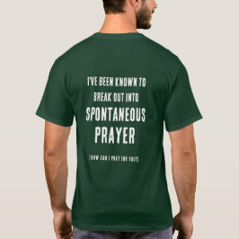 Camiseta Posso Orar Por Você Oração Espontânea Verde